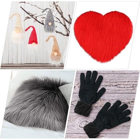 8 Pcs Faux Fox Fur Square Fabric 10 x 10 Inch Shaggy Fur Patches Fabric Cuts - Picture 5 of 7